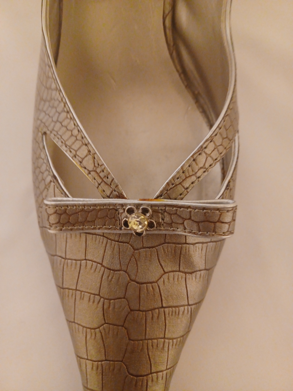 Elements by Nina Taupe Croc-Embossed Slingback Pump - Picture 4 of 16